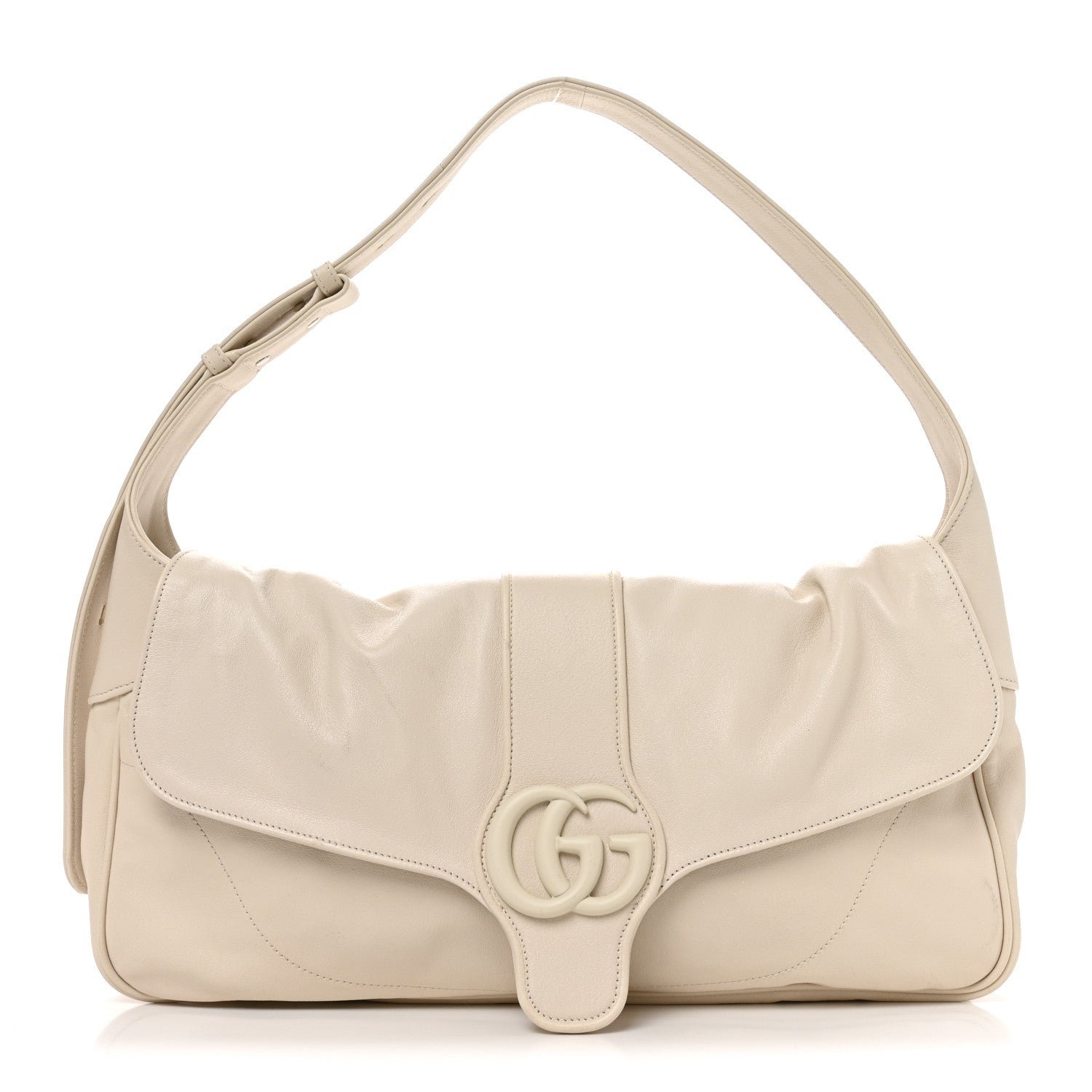 Gucci Goatskin Small GG Monochrome Aphrodite Shoulder Bag Mystic White