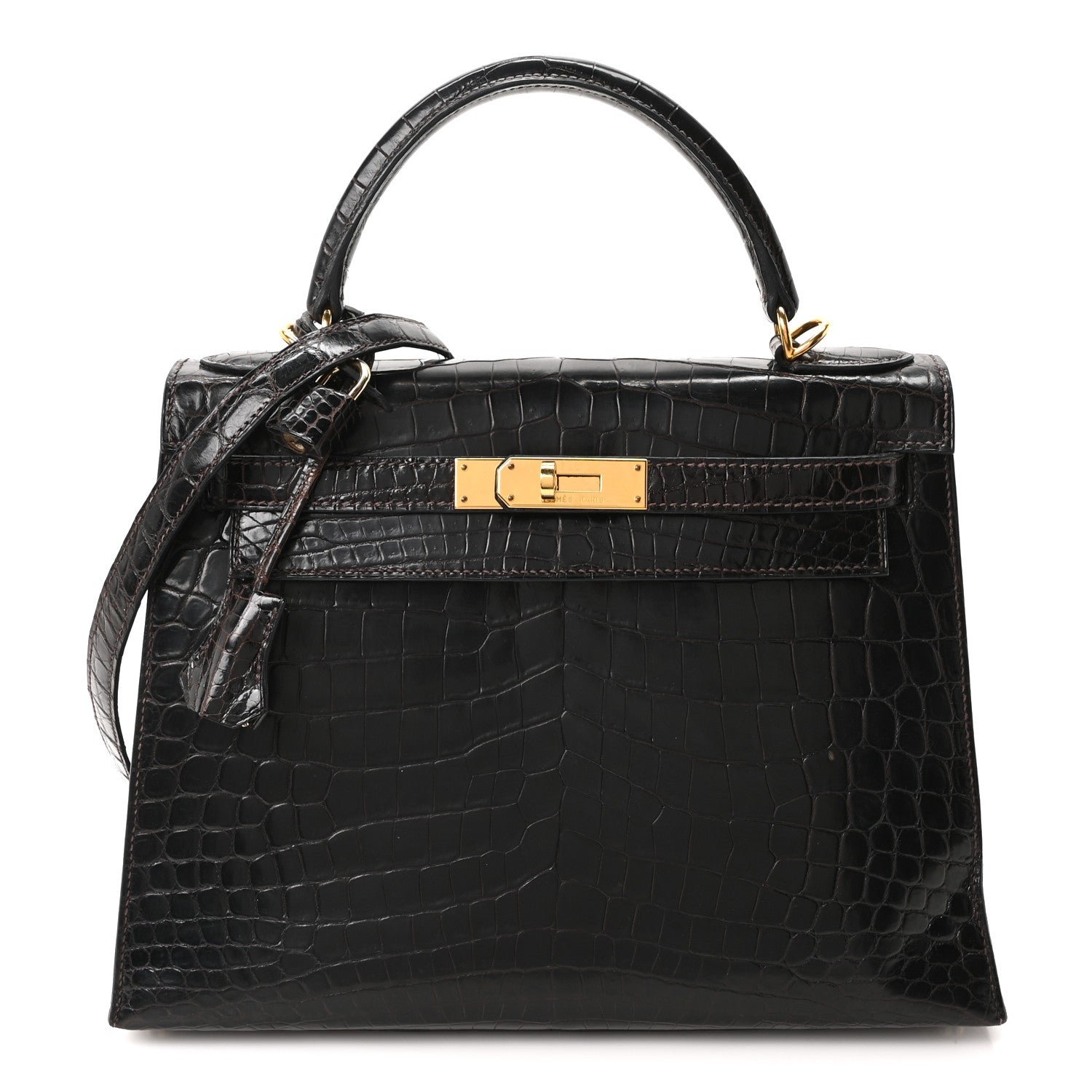 Hermes Shiny Niloticus Crocodile Kelly Sellier 28 Ebene