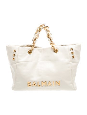 Balmain Leather 1945 Soft Cabas Bag Small