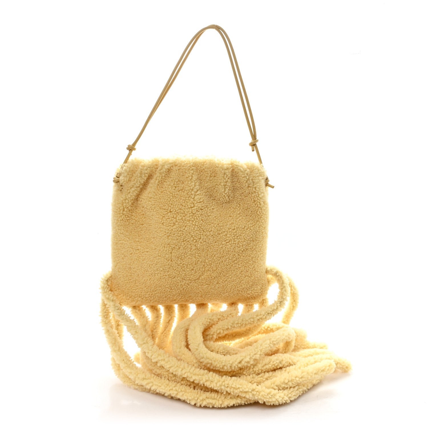 Bottega Veneta Shearling The Fringe Pouch Teddy