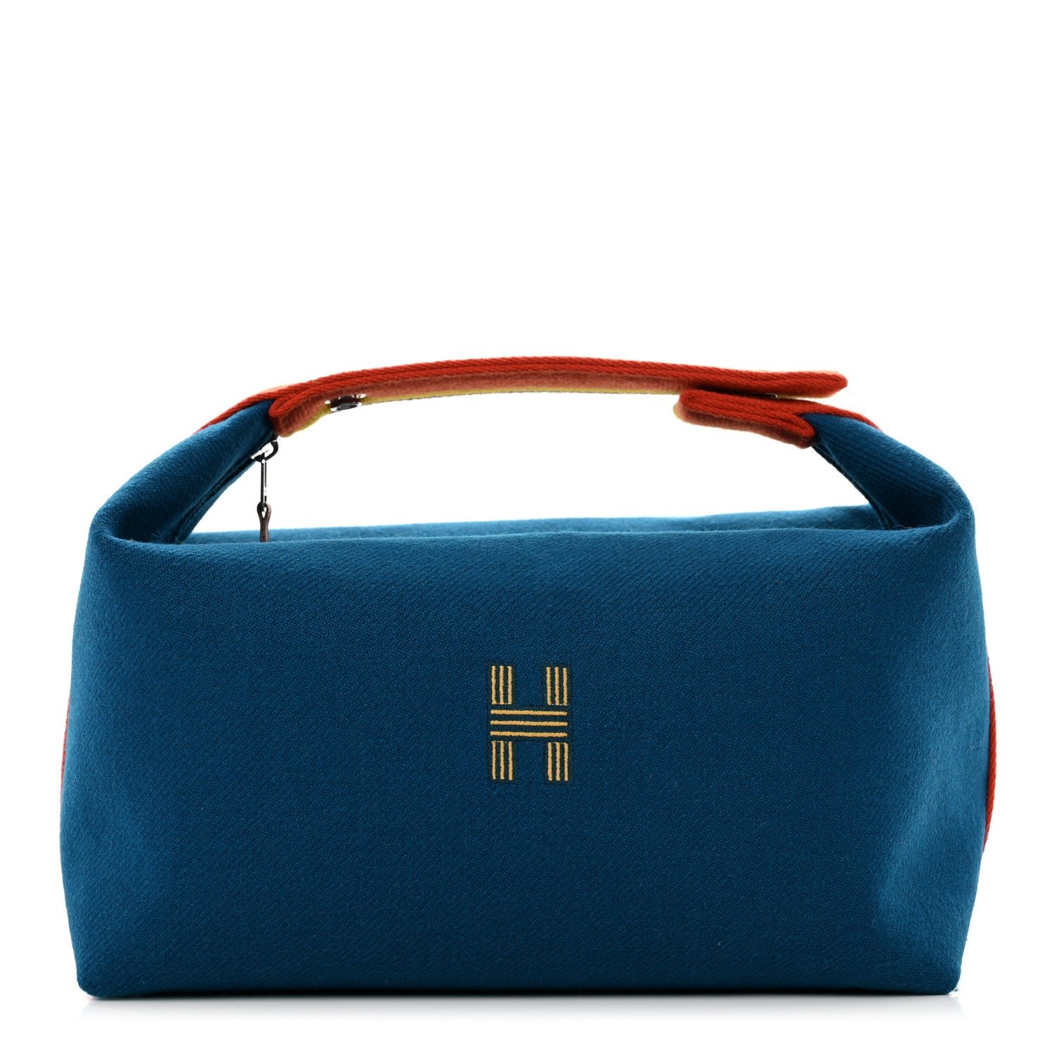 Hermes Wool Rocabar Large Bride-A-Brac Pouch Bleu Paon
