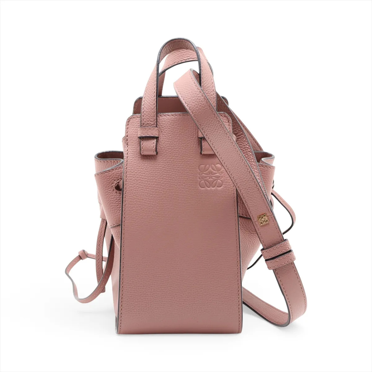 Loewe Hammock Drawstring Mini Leather 2 Way Handbag Pink