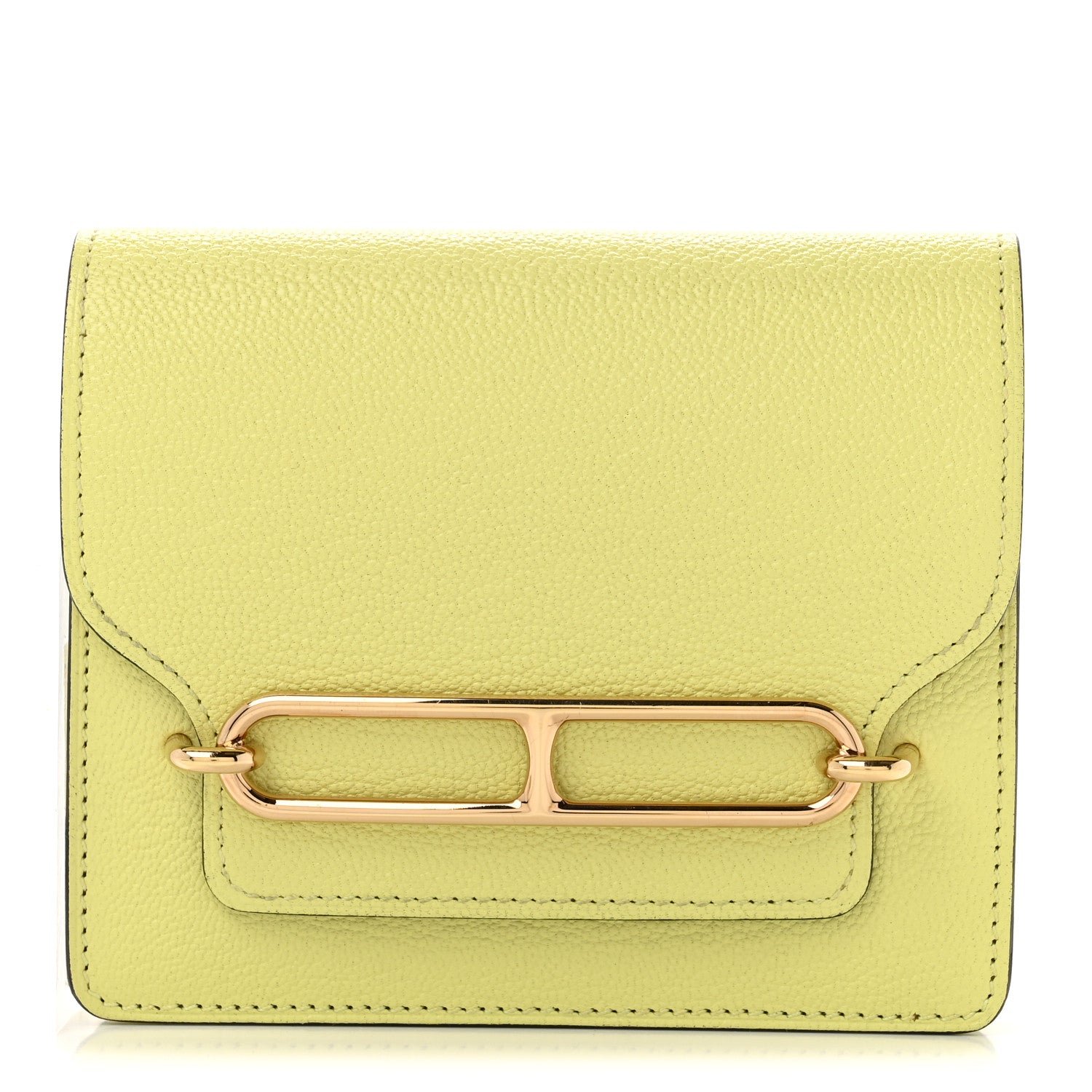 Hermes Chevre Mysore Roulis Slim Wallet Jaune Bourgeon