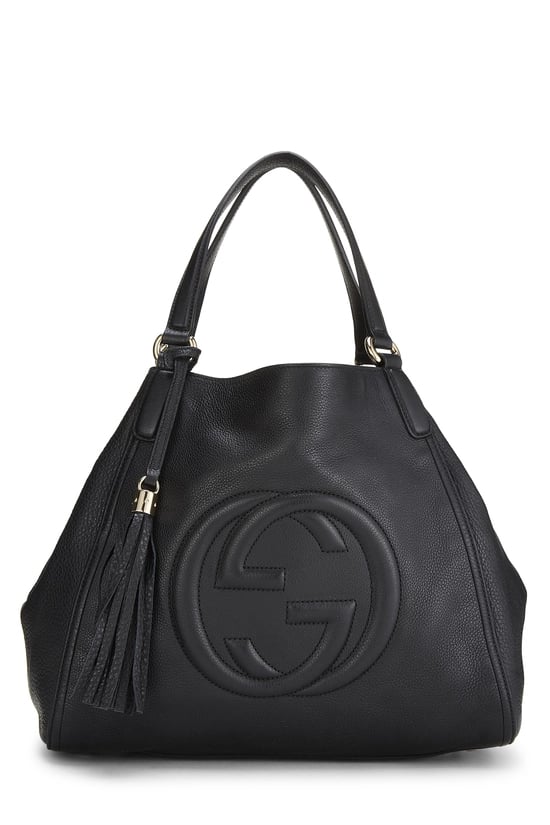 Black Leather Soho Convertible Shoulder Bag