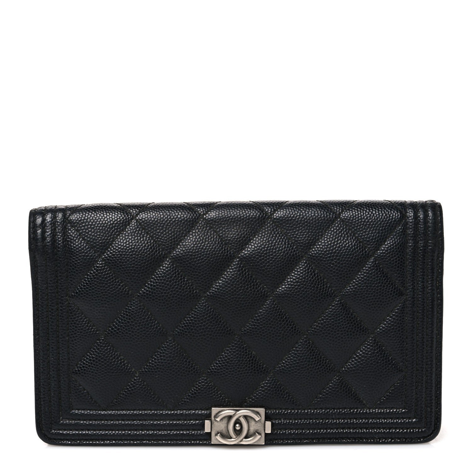 Chanel Caviar Quilted Boy Yen Wallet Black