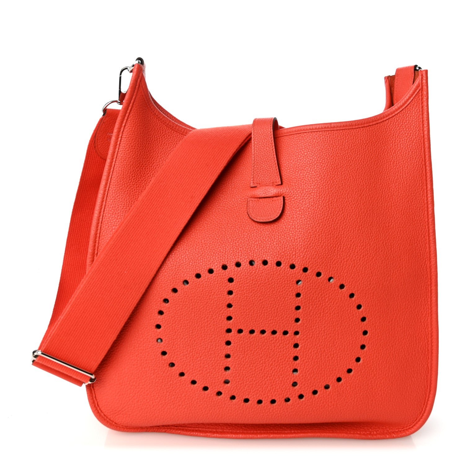 Hermes Taurillon Clemence Amazone Evelyne III GM Rouge Pivoine