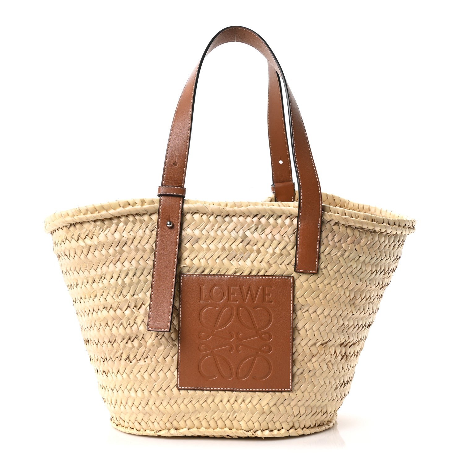 Loewe Raffia Basket Tote Bag Natural Tan