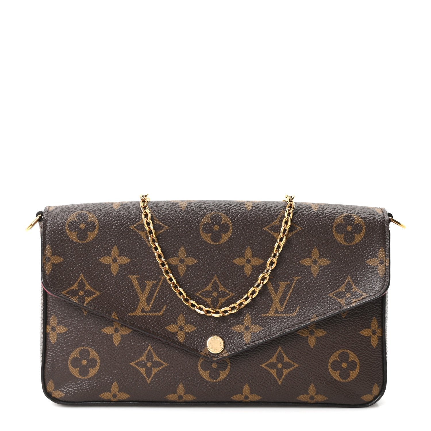 Louis Vuitton Monogram Pochette Felicie Chain Wallet Fuchsia