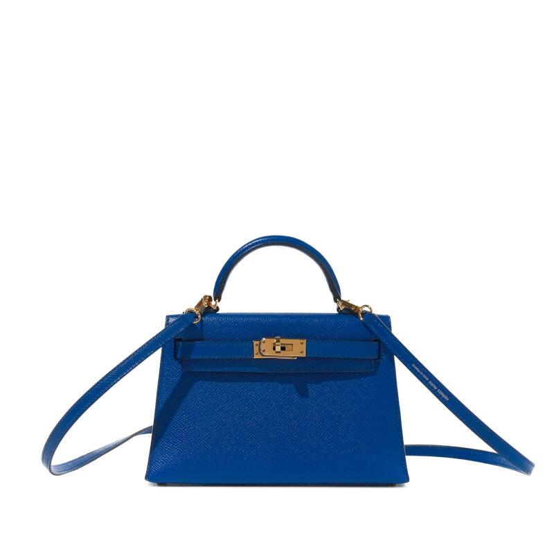 Bleu Zellige Epsom Mini Kelly II 20 Gold Hardware, 2018