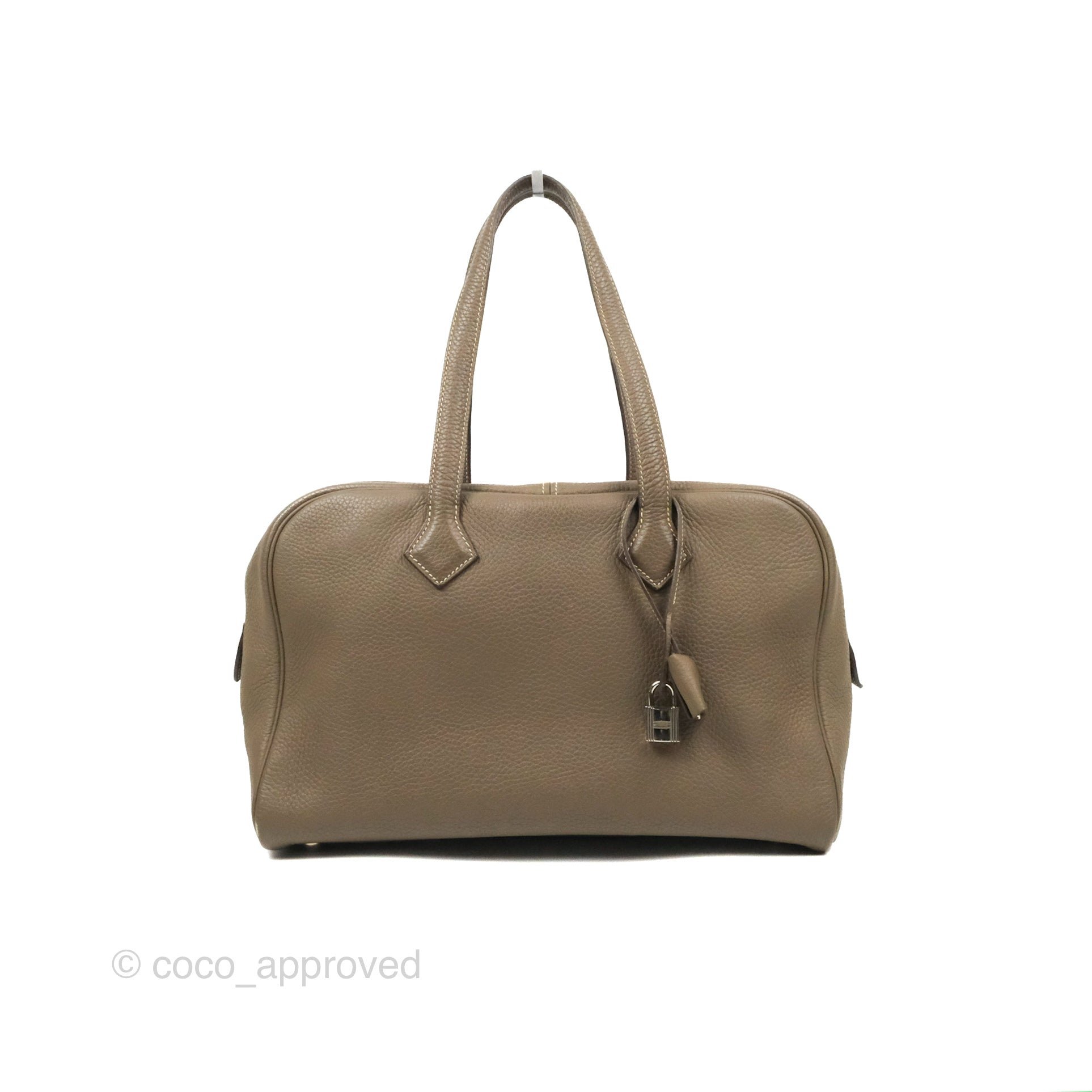 Hermes Hermes Victoria II 35 Bag Etoupe Clemence Palladium Hardware
