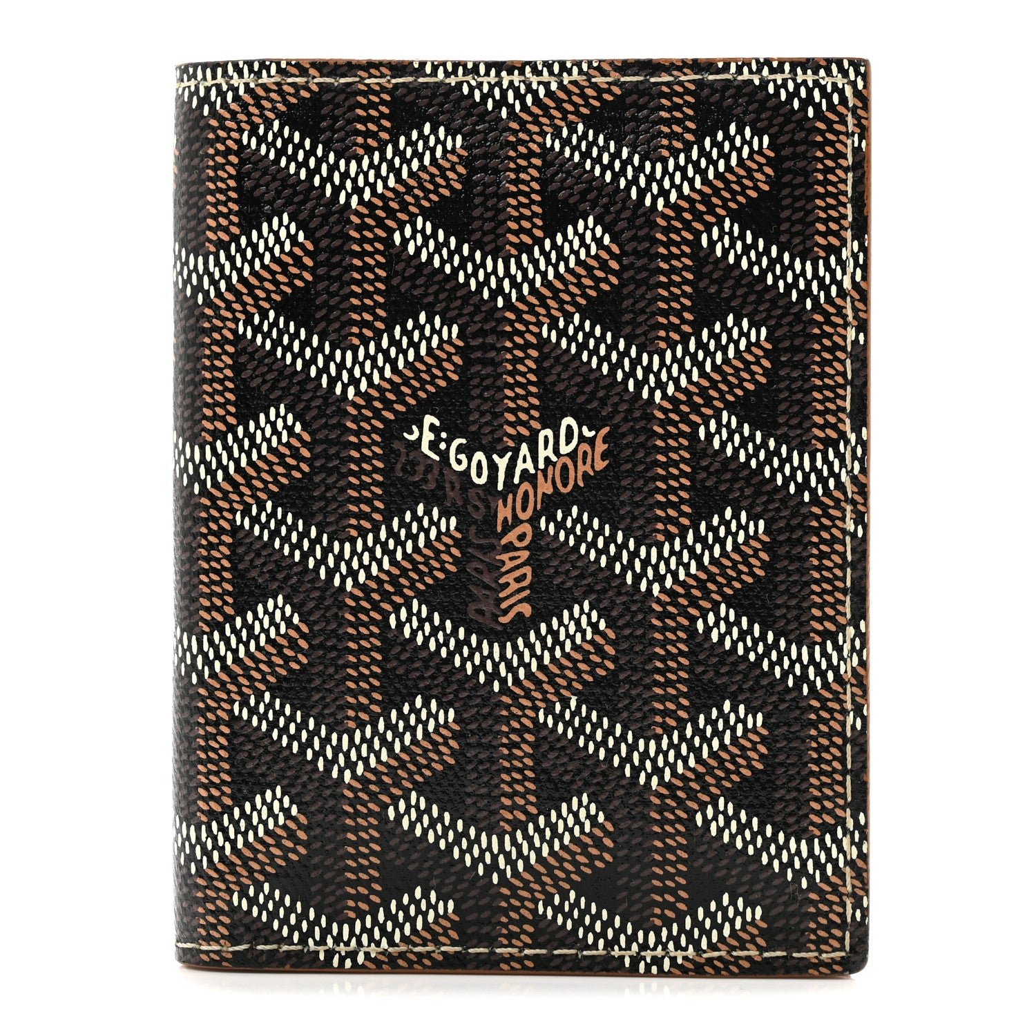 Goyard Goyard Goyardine Saint Marc Folding Card Case Black Gold