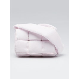 Bottega Veneta Bottega Veneta Pink Woven Padded Nylon Candy Cassette Crossbody Bag