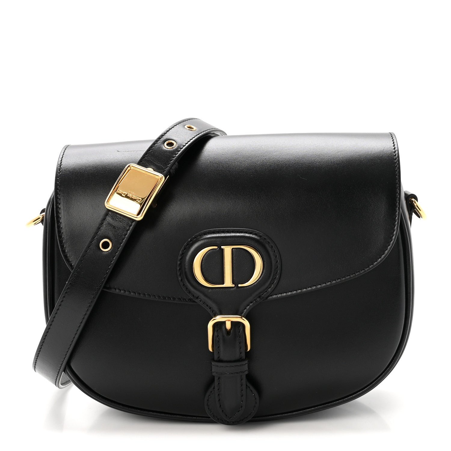 Christian Dior Box Calfskin Medium Bobby Flap Black