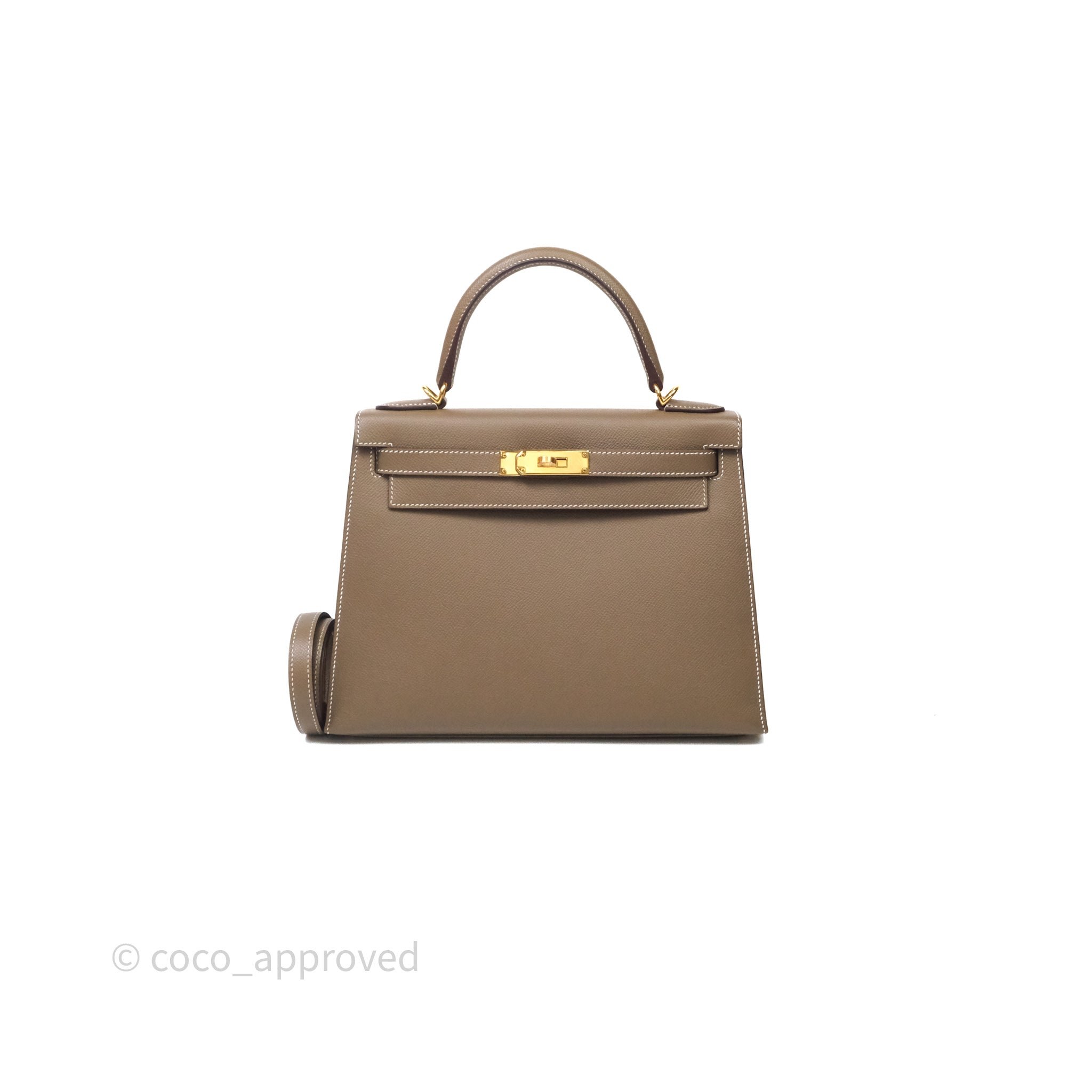 Hermès Kelly 28 Etoupe 18 Epsom Gold Hardware