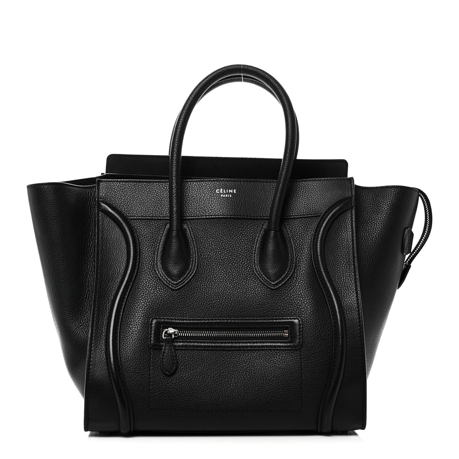 Celine Drummed Calfskin Mini Luggage Black