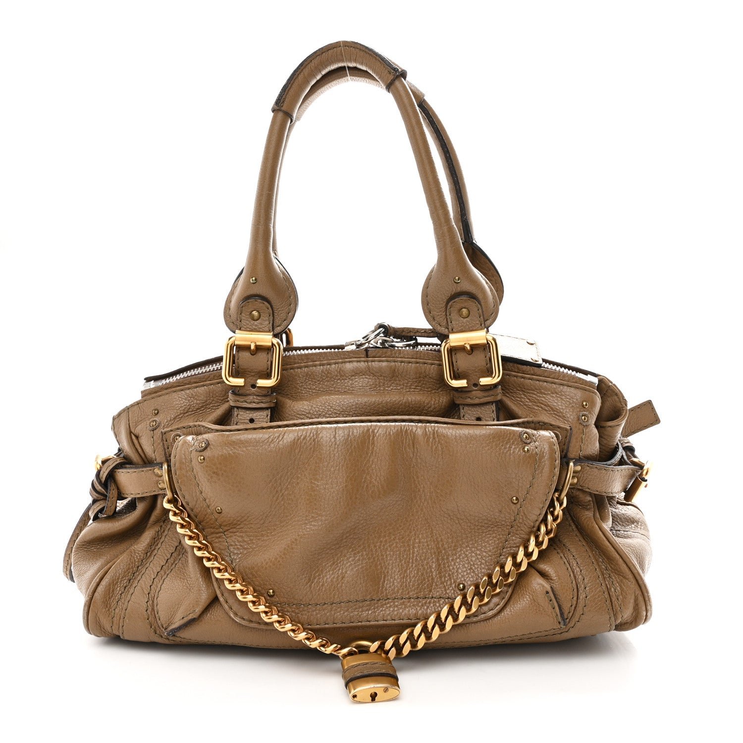 Chloe Chloe Calfskin Medium Paddington Capsule Satchel Elephant