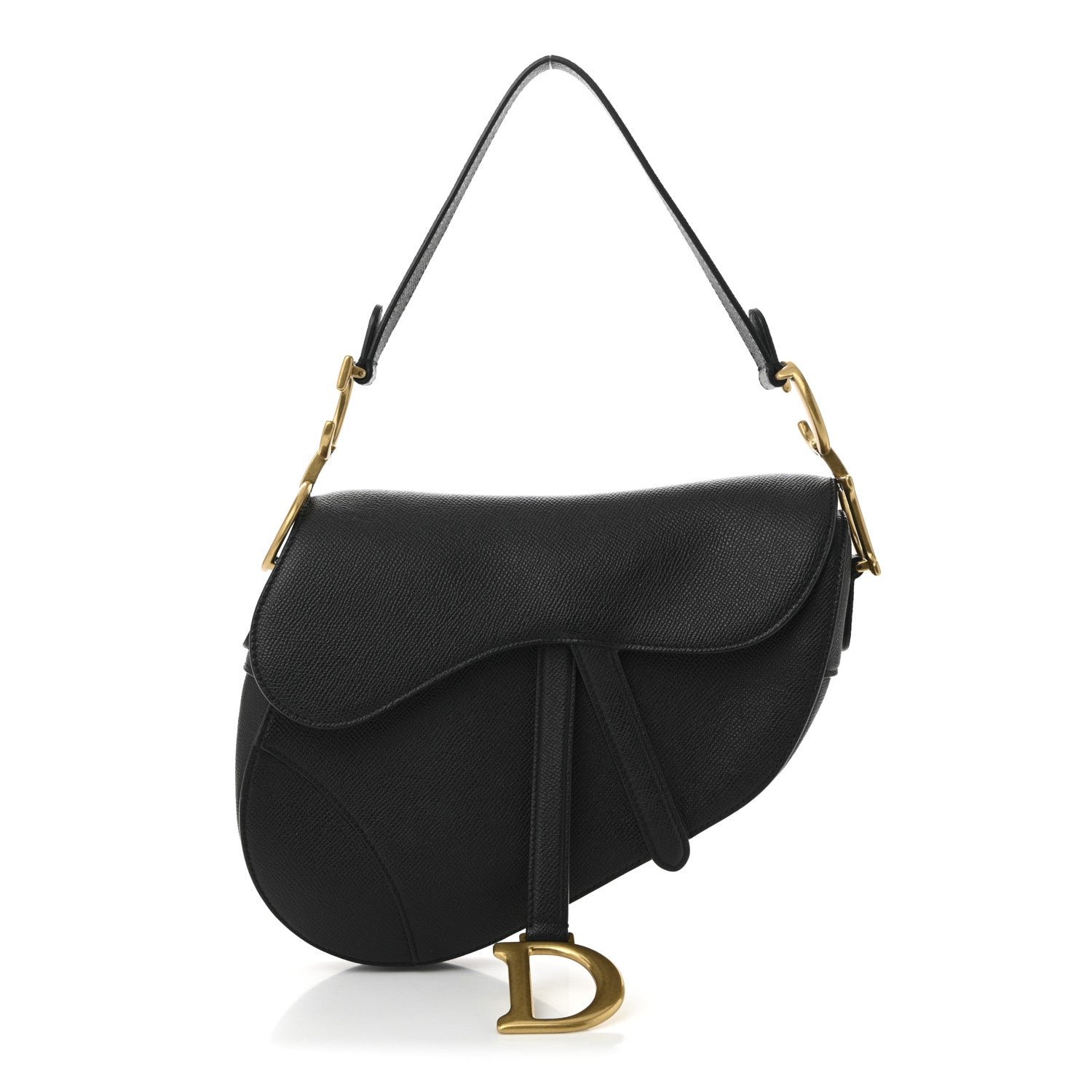 Dior Grained Calfskin Saddle Bag Black