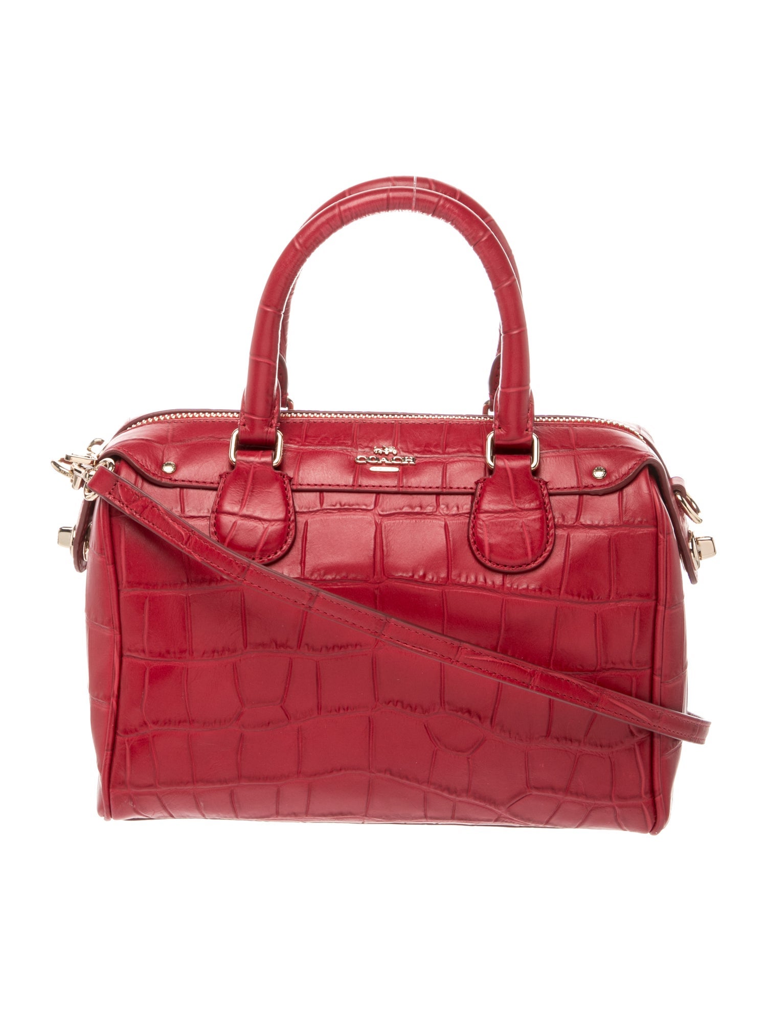 Embossed Leather Top Handle Bag