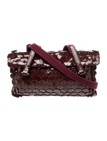 Enameled Metal Triangle Shoulder Bag