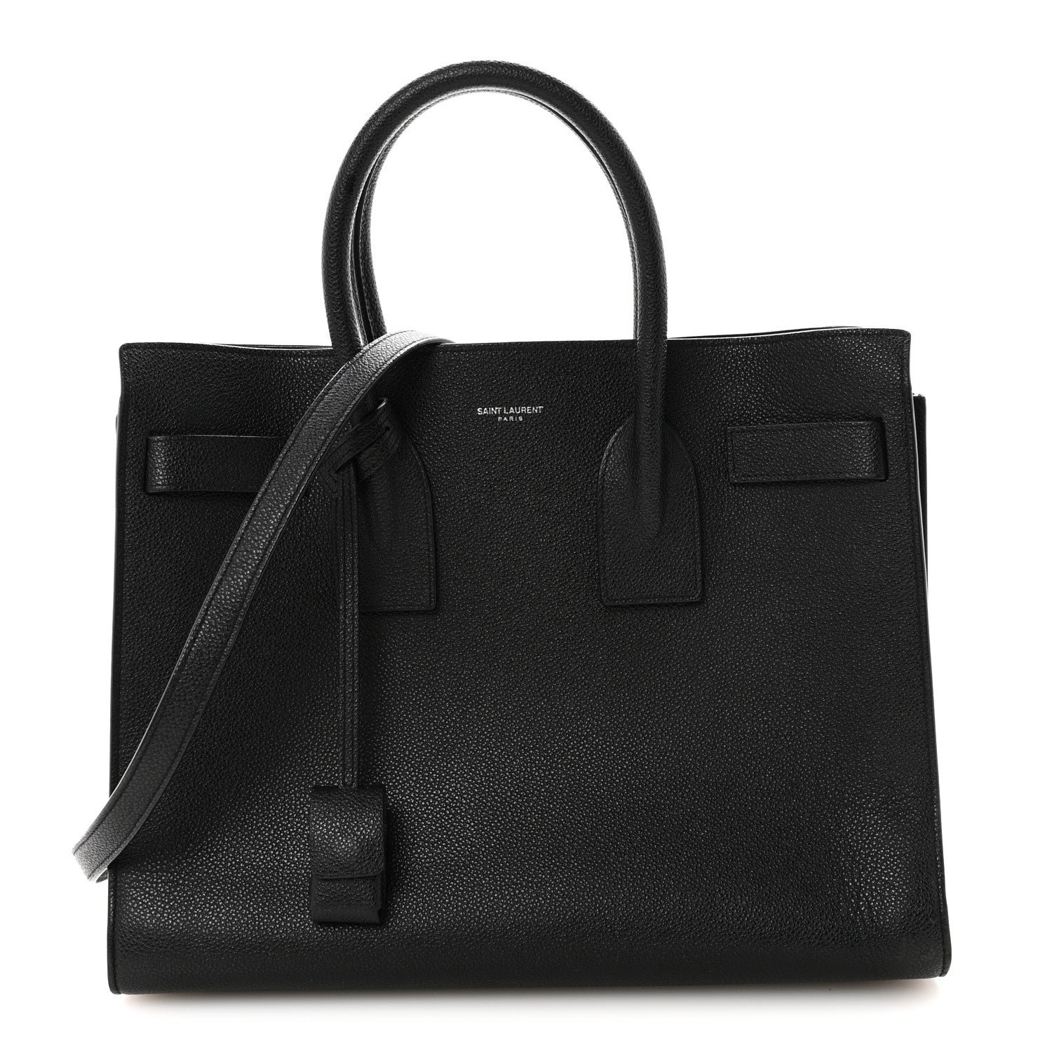 Saint Laurent Grained Calfskin Small Sac De Jour Black