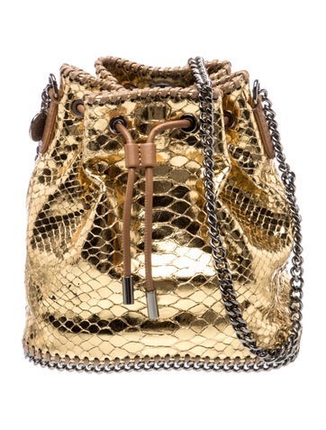 Embossed Leather Bucket Bag