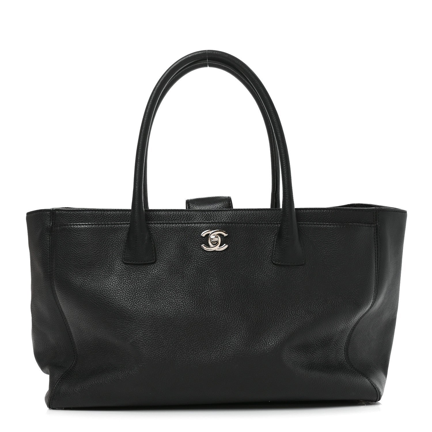 Chanel Calfskin Cerf Executive Shopper Tote Black