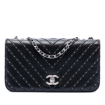 Lambskin Chevron Lambskin Stud Wars Full Flap
