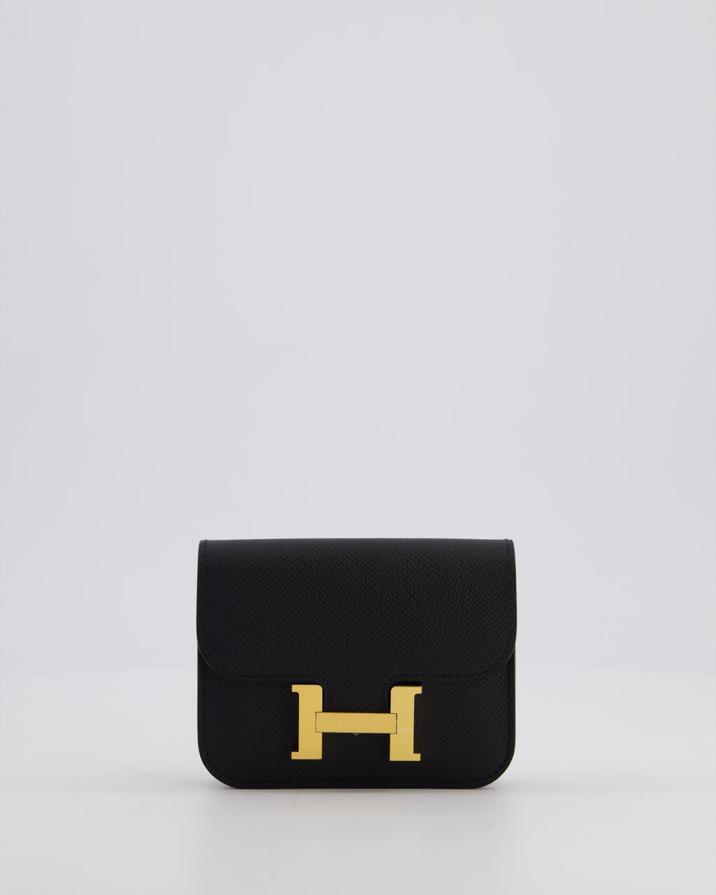 Hermes Hermès Constance Slim Belt Wallet Bag in Black Epsom Leather with Pocket and Gold Hardware