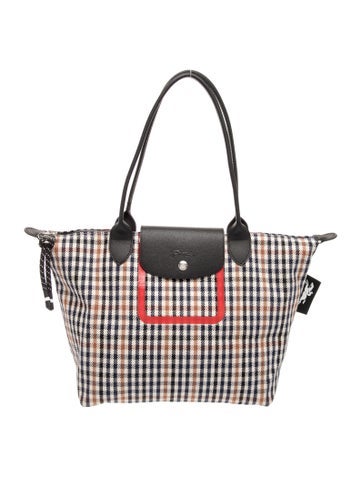 Longchamp Canvas Le Pliage Pied De Poule Medium