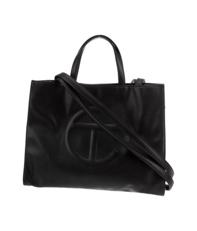 Telfar Vegan Leather Medium Black Shopping Bag Medium