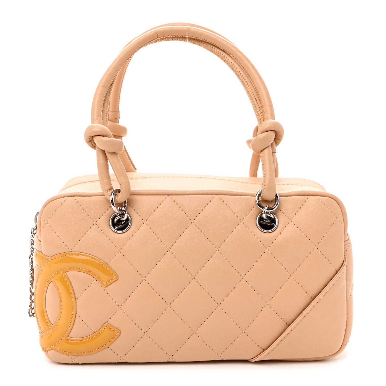 Chanel Calfskin Quilted Small Cambon Bowler Beige