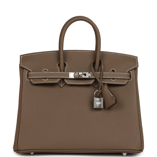 Hermes Birkin 25 Etoupe Togo Palladium Hardware