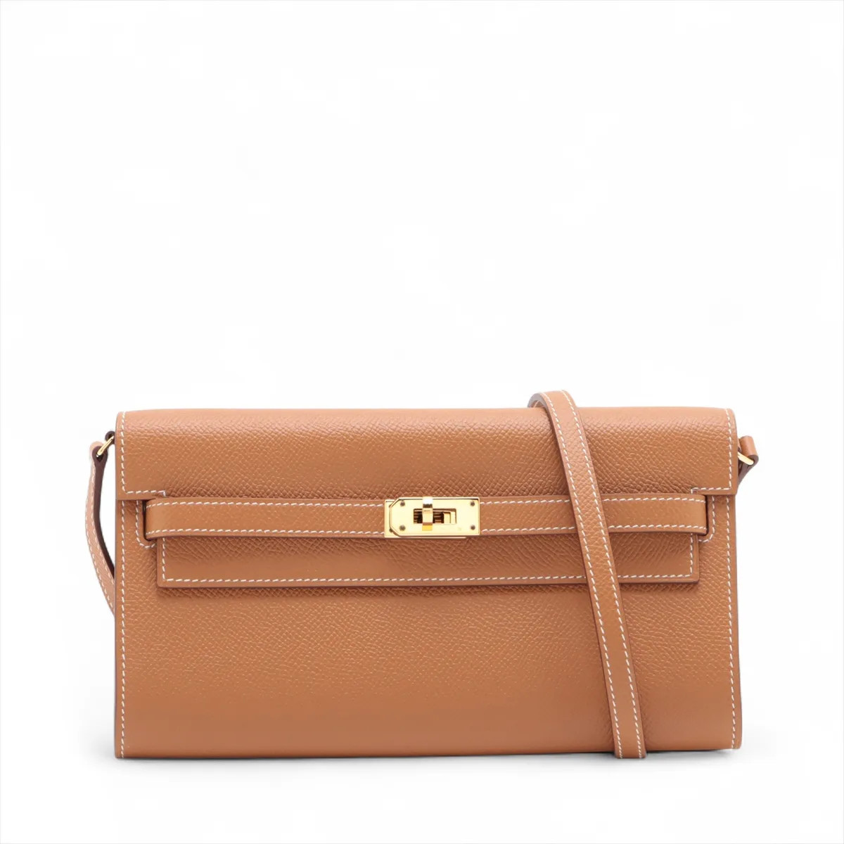 Hermès Kelly Wallet Long Togo Veau Epsom Gold Gold Metal Fittings