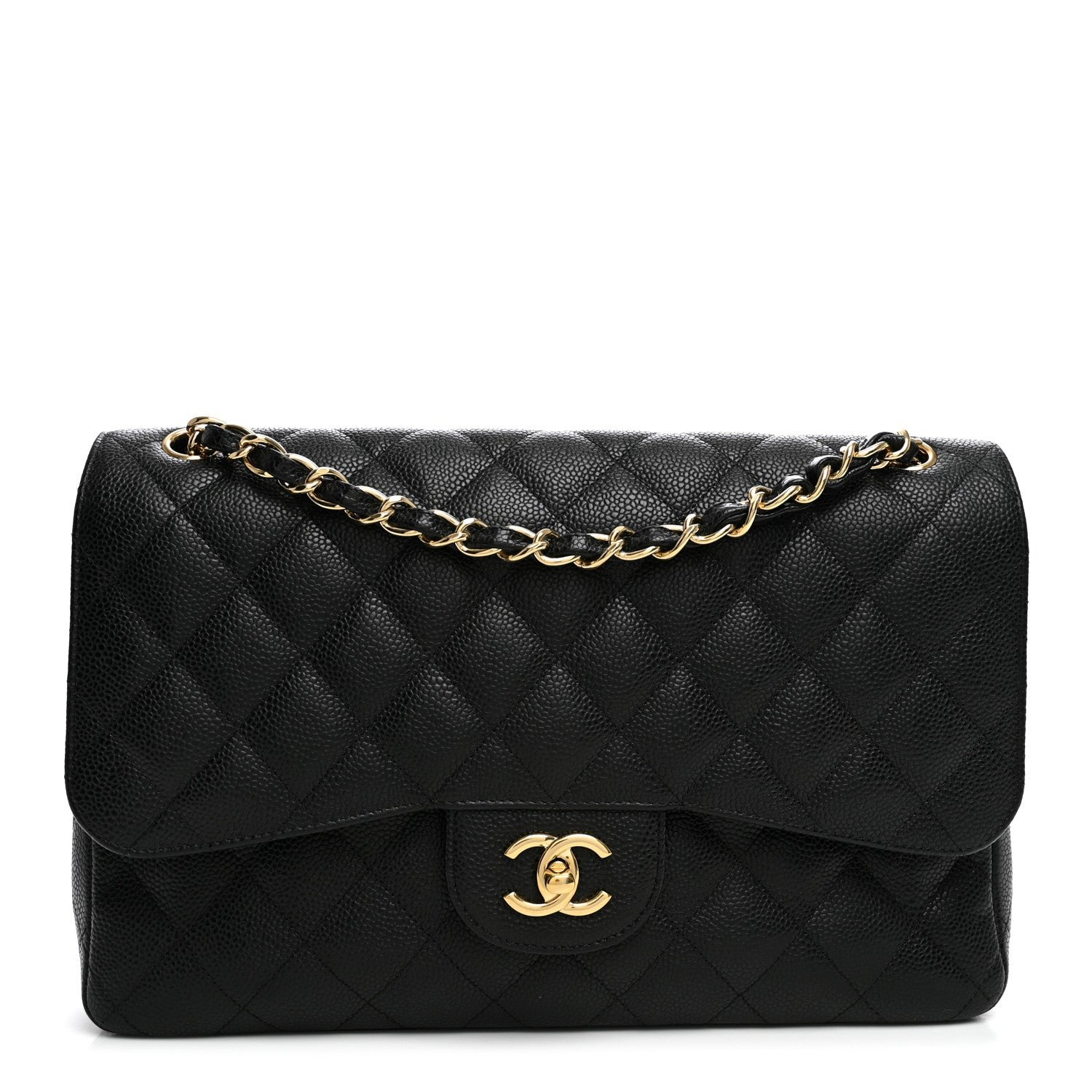Chanel Caviar Quilted Jumbo Double Flap Black