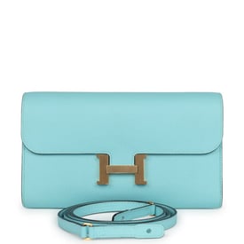 Hermes Hermes Constance Wallet To Go Bleu Atoll Epsom Gold Hardware