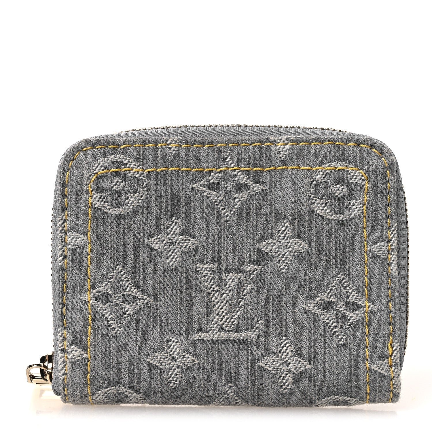 Louis Vuitton Denim Monogram Zippy Coin Purse Washed Gray