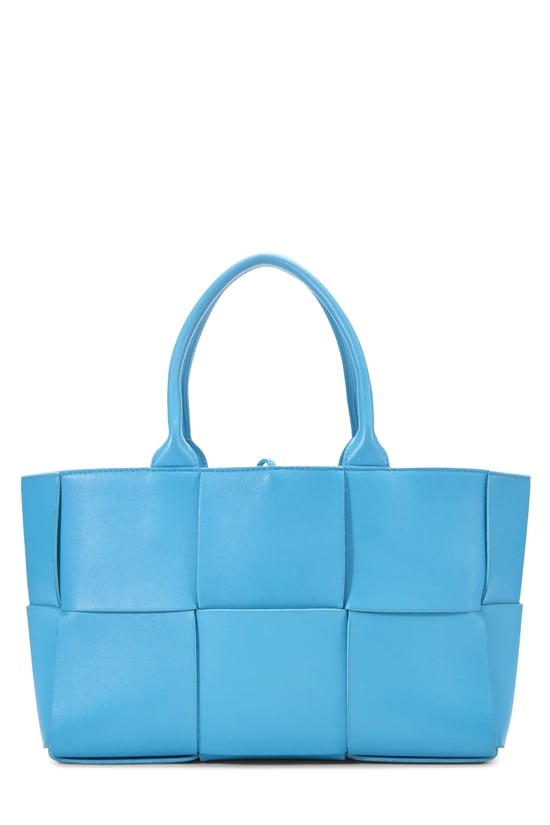 Blue Calfskin Maxi Intrecciato Arco Tote Small