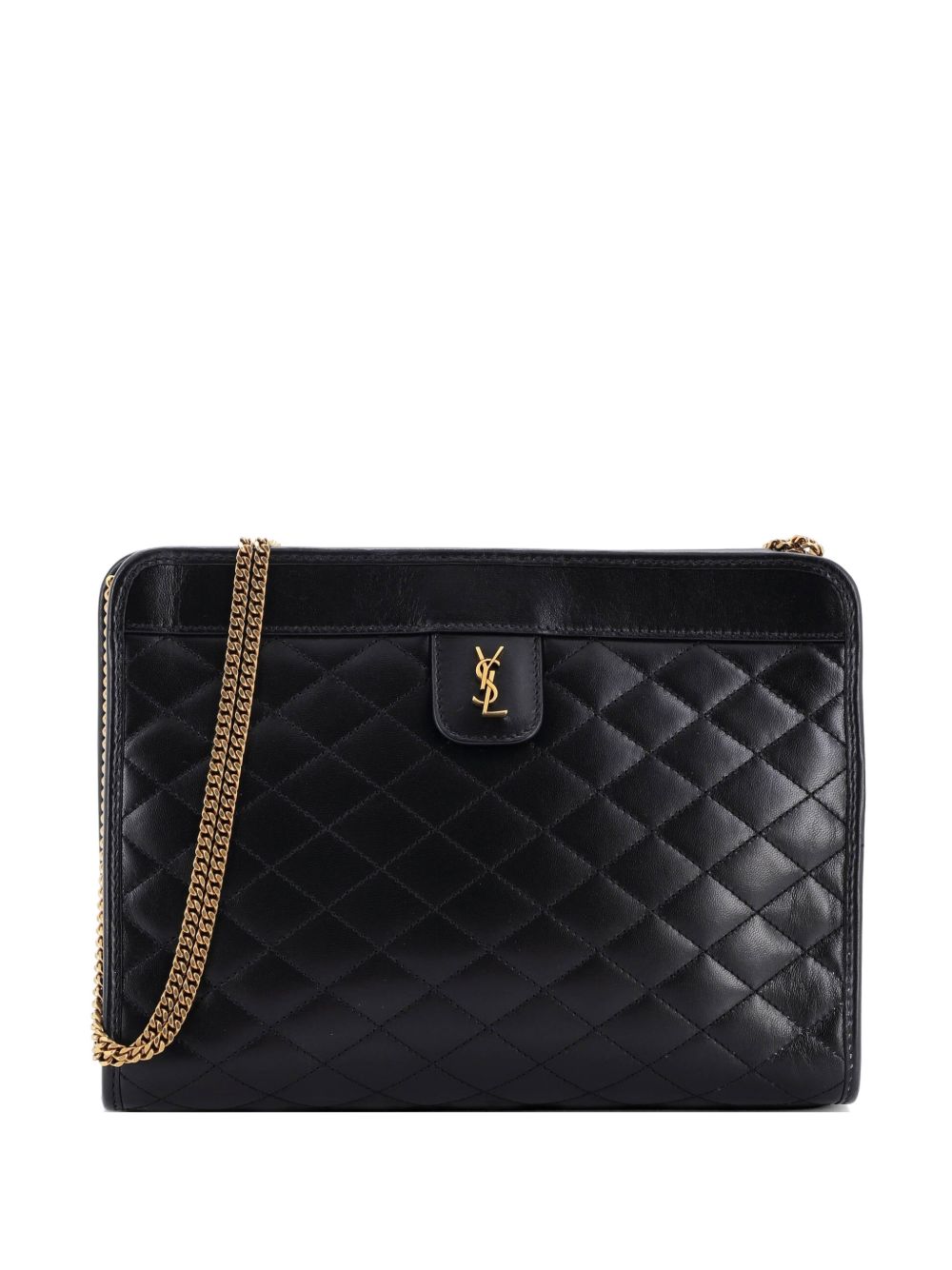Victoire Chain Quilted Leather clutch bag