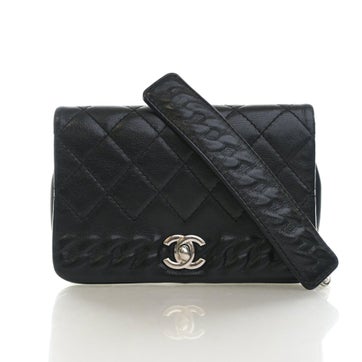 Calfskin Braid Chain Flap