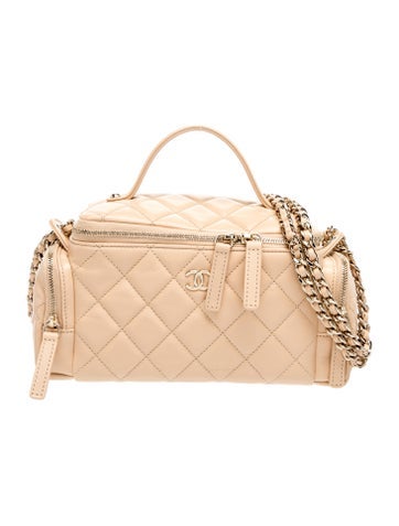 Multi-Pocket Top Handle Vanity Case w/ Chain