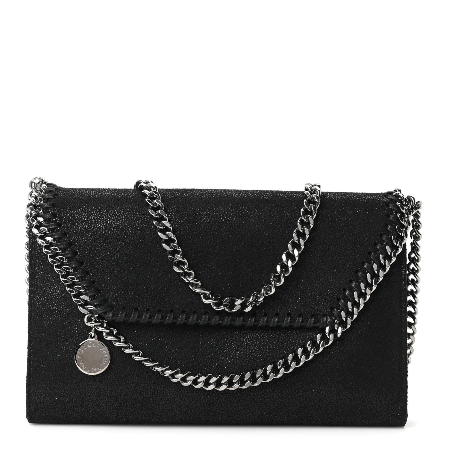 Stella McCartney Shaggy Deer Mini Falabella Crossbody Bag Black