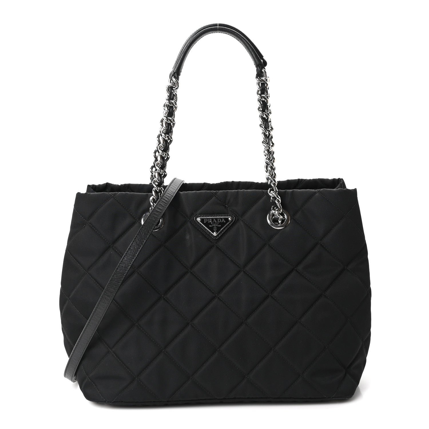 Prada Nylon Tessuto Impuntu Quilted Tote Black