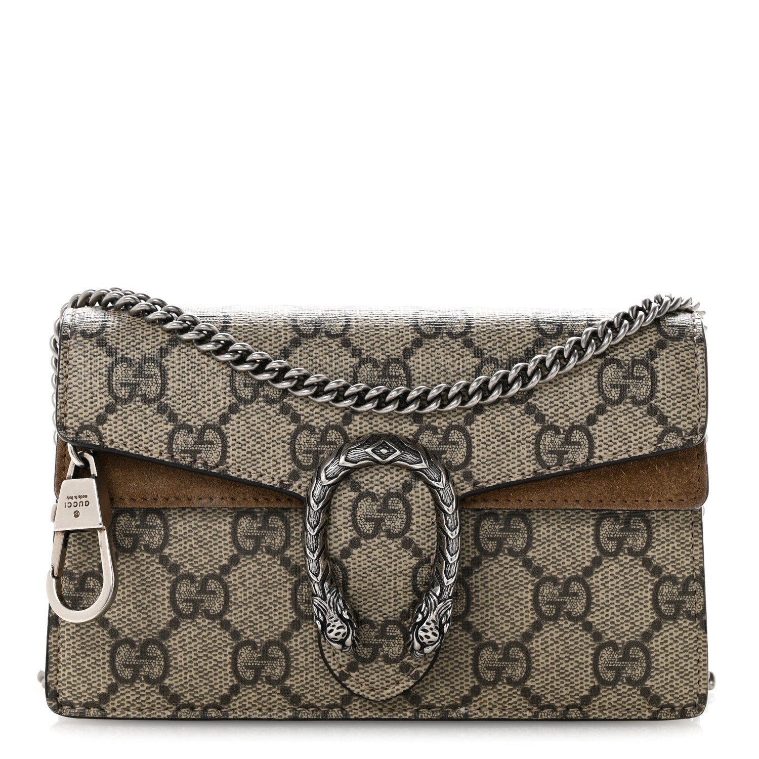 Gucci GG Supreme Monogram Super Mini Dionysus Shoulder Bag Taupe
