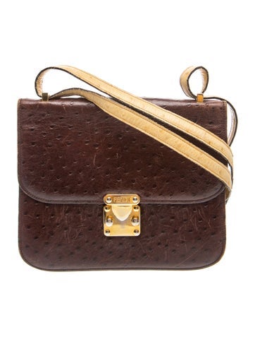 Fendi Ostrich Shoulder Bag