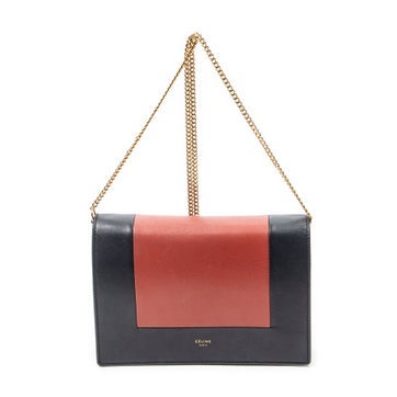 Leather Frame Evening Chain Clutch