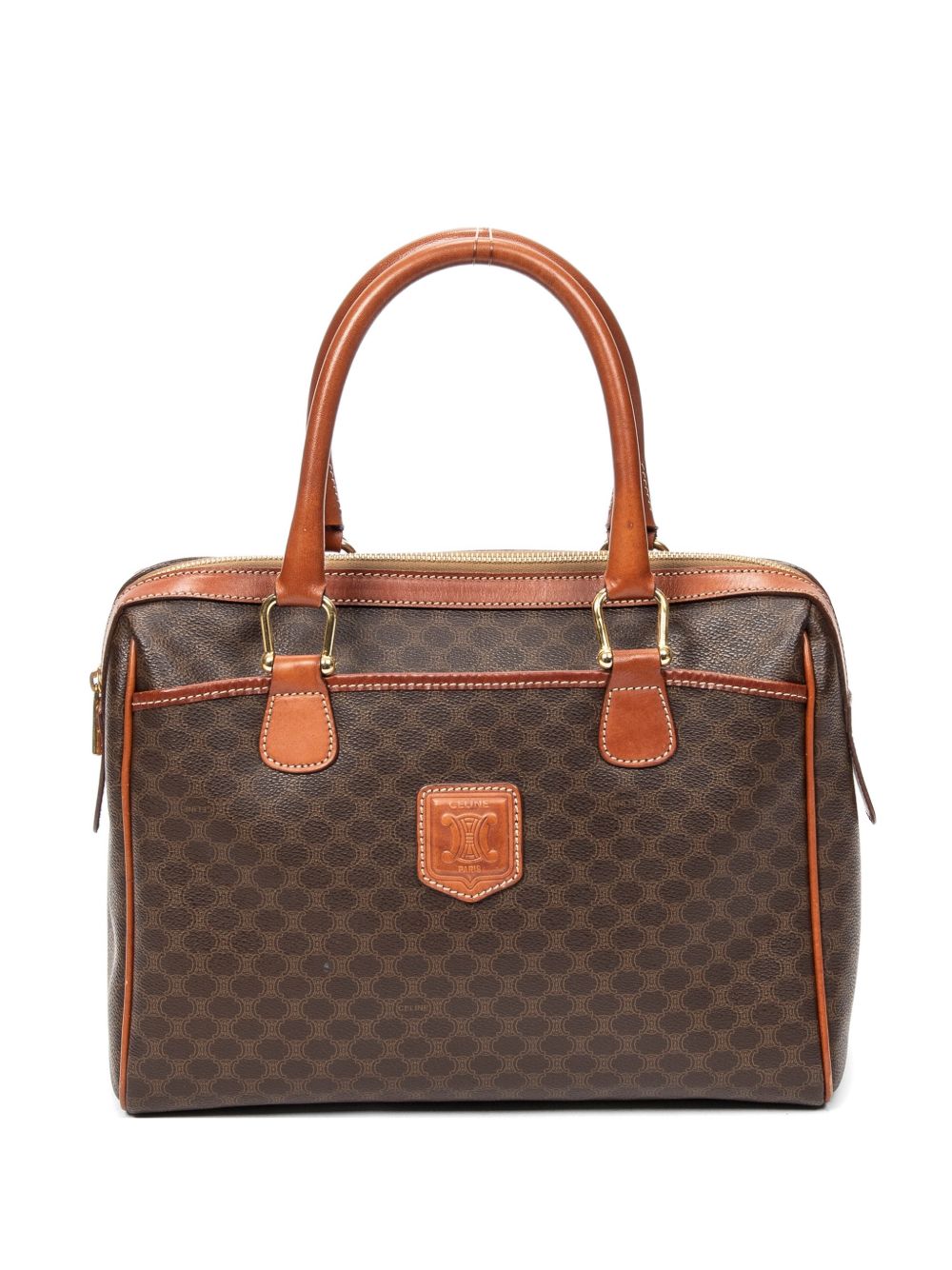 small Boston leather-trim tote bag