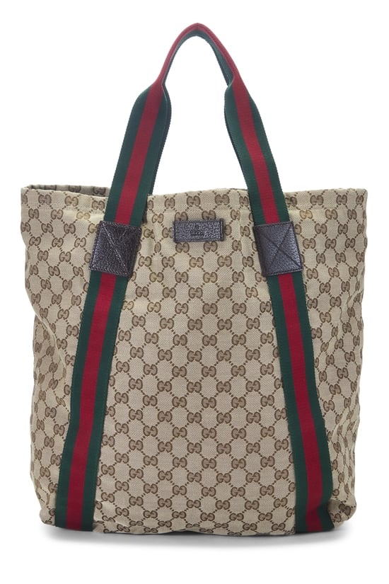 Original GG Canvas Flat Web Tote
