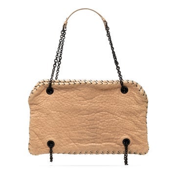 Calf Leather Textured Leather Whipstitch Duo Shoulder Bag