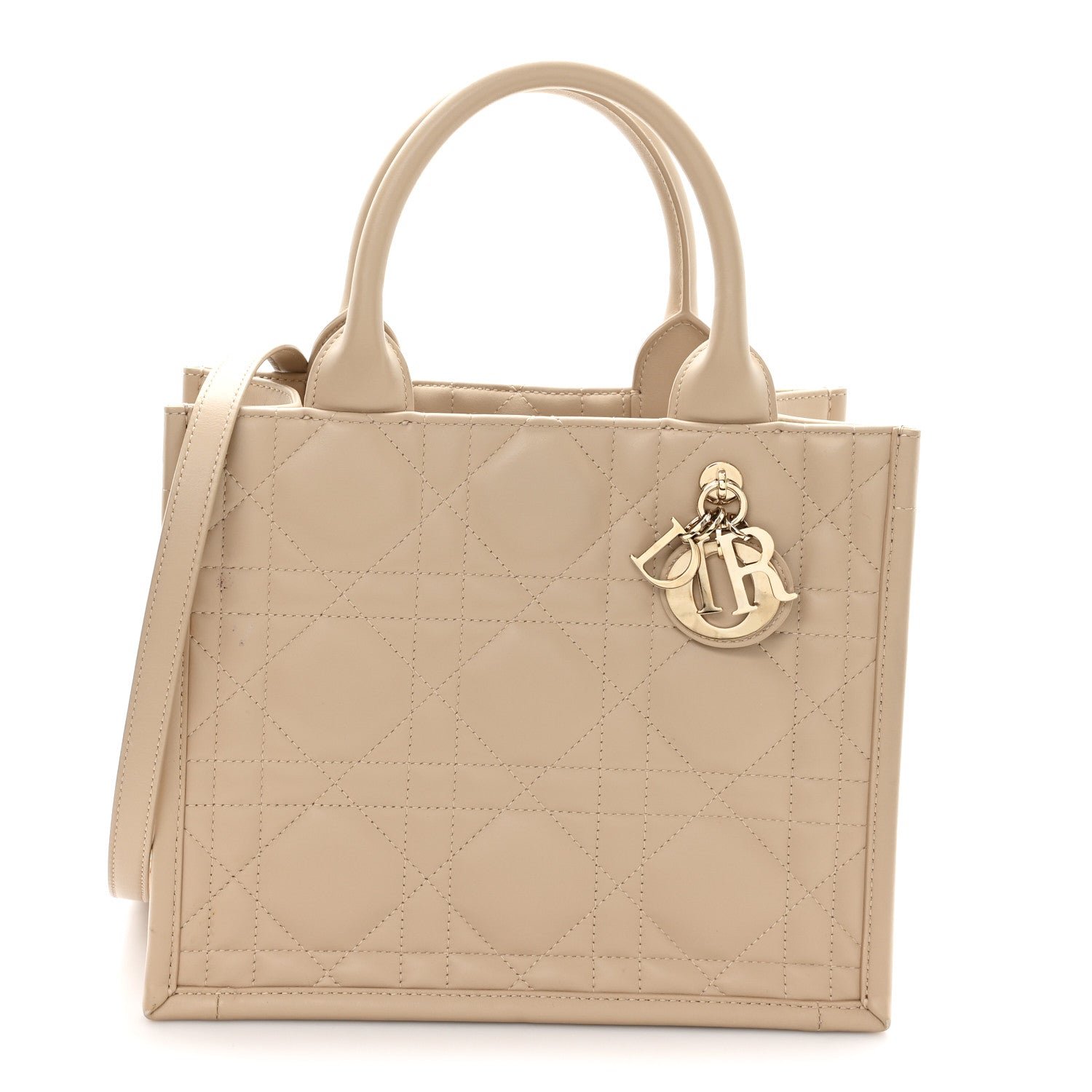 Dior Calfskin Macrocannage Small Book Tote Taupe