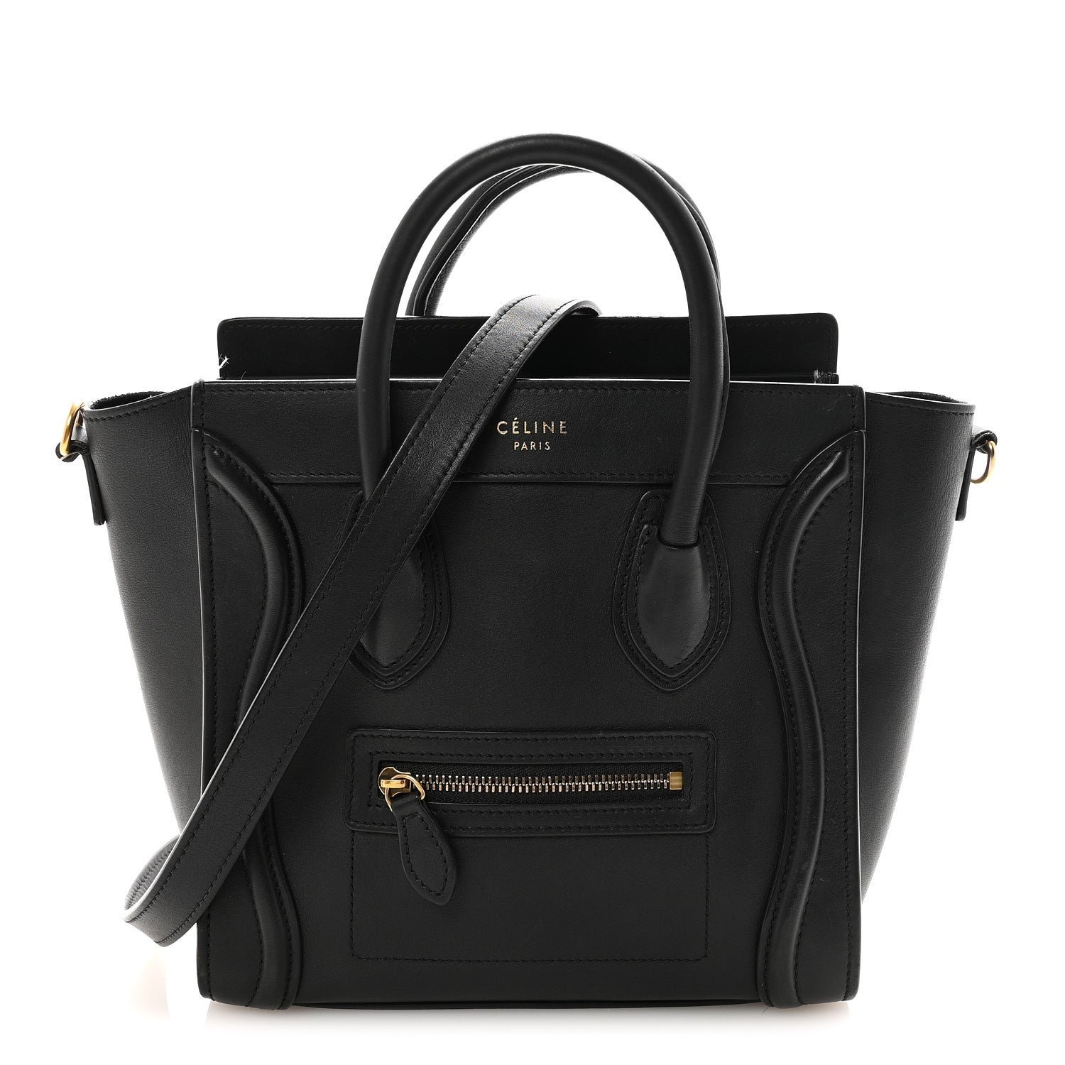 Celine Smooth Calfskin Nano Luggage Black